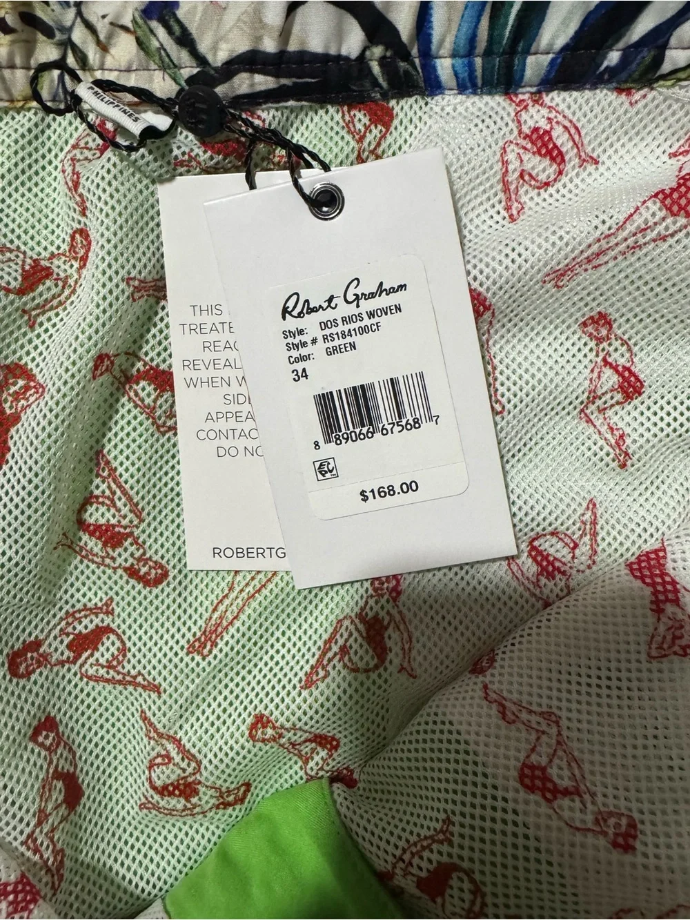 NWT Robert Graham Men’s Dos Rios Classic Board Shorts Size 34
